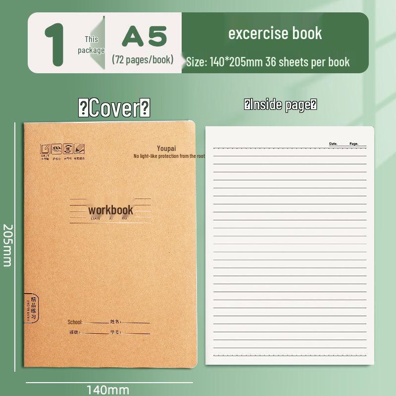 Kraft Paper Notebook: B5 & A5 Exercise Books for Students