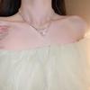 Real gold electroplated pearl beaded bow necklace niche versatile commuter collarbone chain fashion high-end jewelry women