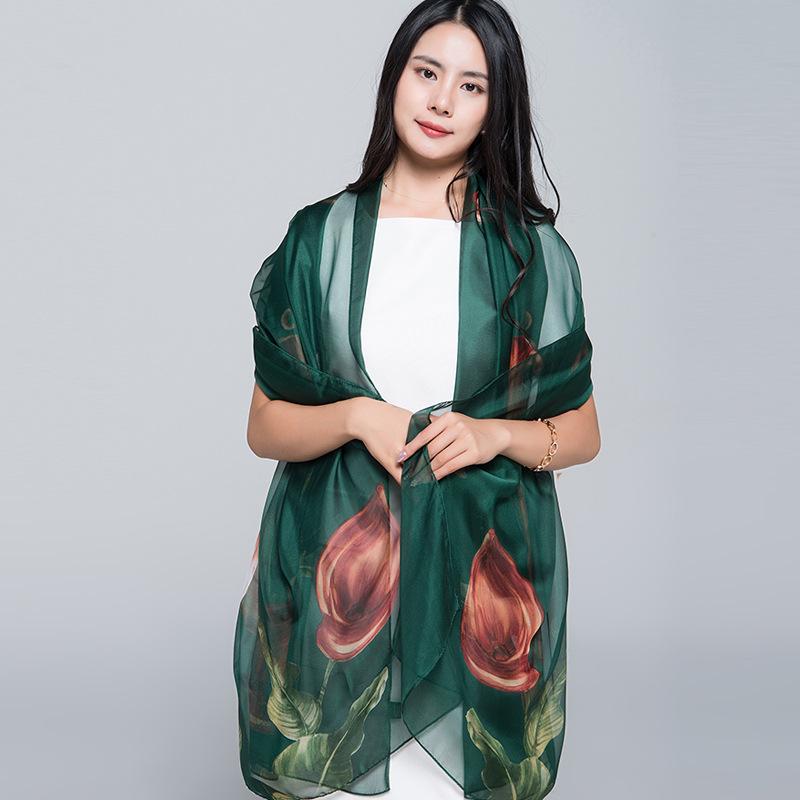 Extra Large Korean Style Chiffon Scarf - Versatile Beach Towel and Sun Protection Shawl for Women