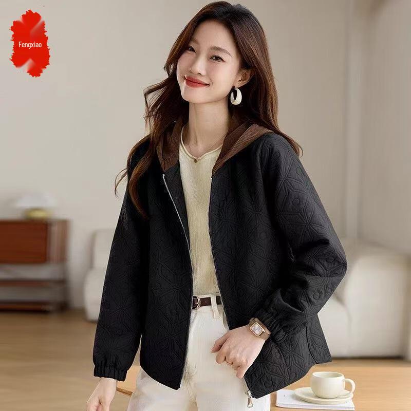 

Женская модная осенняя повседневная куртка с капюшоном 3XL