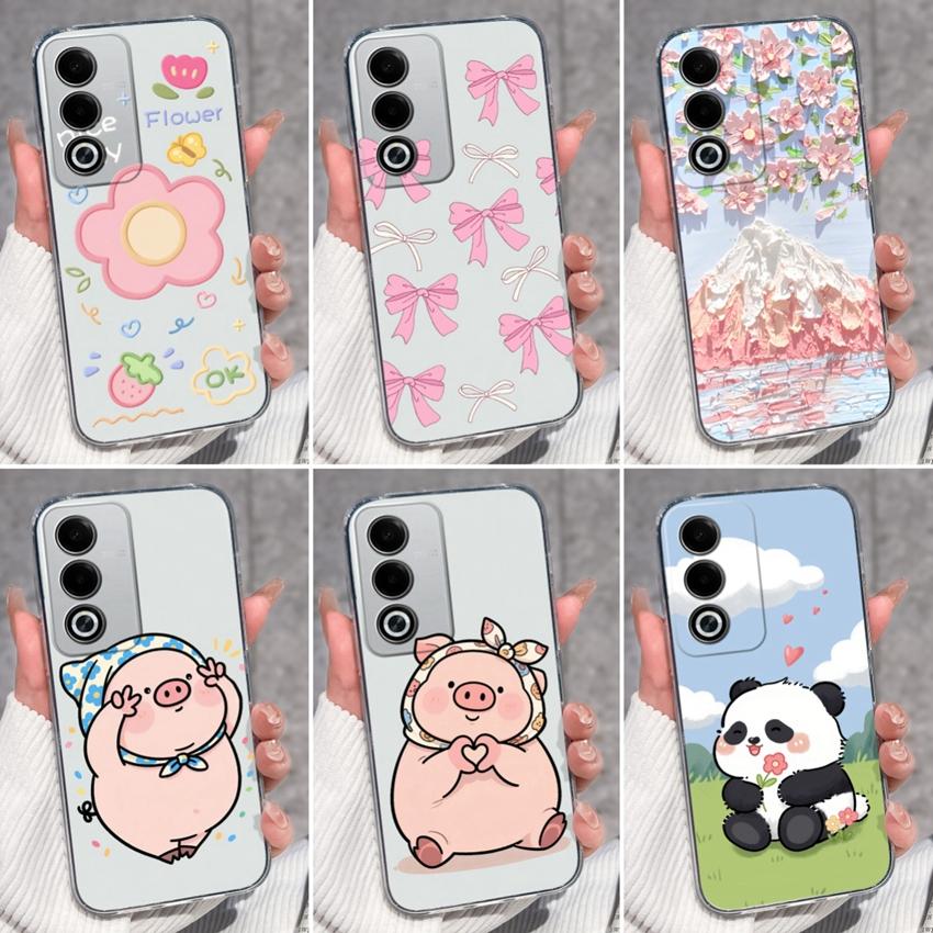 Für Oppo A3 A5 A1 Pro A3x AX5 AX5s A7 A8 Ace2 Luxuriöse Stoßfeste Handyhülle Niedliche Blumenmuster Transparenter TPU Schutz Rückseite Für Oppo Hülle