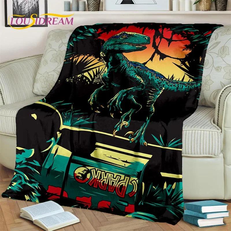 Jurassic Park Dinosaur 3D Cartoon Blanket,Flannel Throw Blanket for Home Bedroom Bed Sofa Picnic Office Hiking Leisure Nap Gift