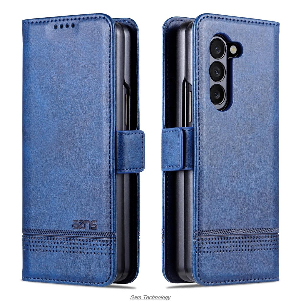 Luksusowe etui z elastyczną, magnetyczną adsorpcją do Samsung Galaxy Z Fold5 / Z Fold 5 5G z klapką, etui ochronne Fundas Coque