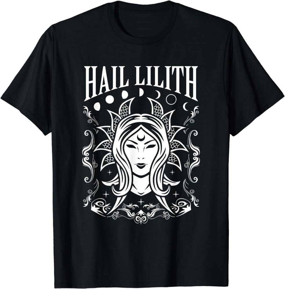 

New Limited Dark Demon Occult Hail Lilith and Full Moon T-Shirt Tops Tee S