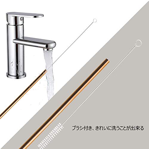 IPOW Stainless Steel Straws, Reusable, Eco-Friendly, Colorful, Stylish, with Cleaning Brush and Storage Bag.