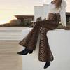 Jeans a zampa skinny a vita alta stampati Streetwear Donna