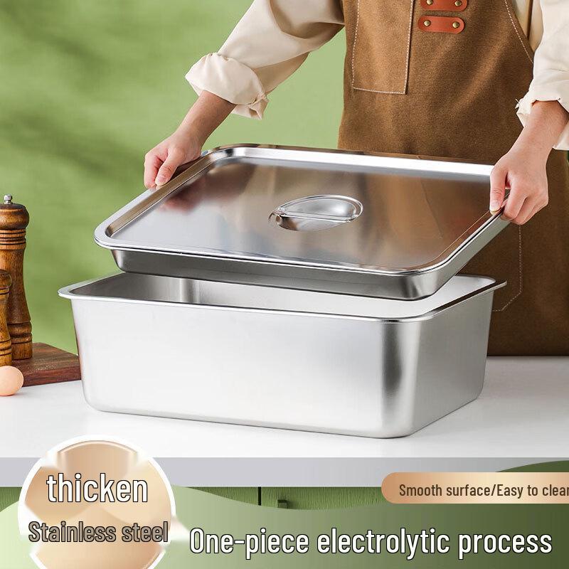 

WUHE Stainless Steel Deep 3-Compartment Square Serving Tray