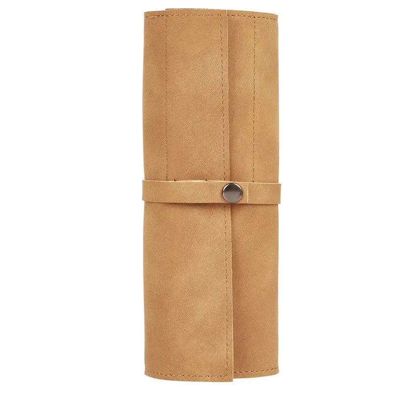 Watch Band Roll Organizer with 5 Slots,Storage Box,Easy Carry On Watchlover Storage,Full Grain Leather,Handmade Travel Case