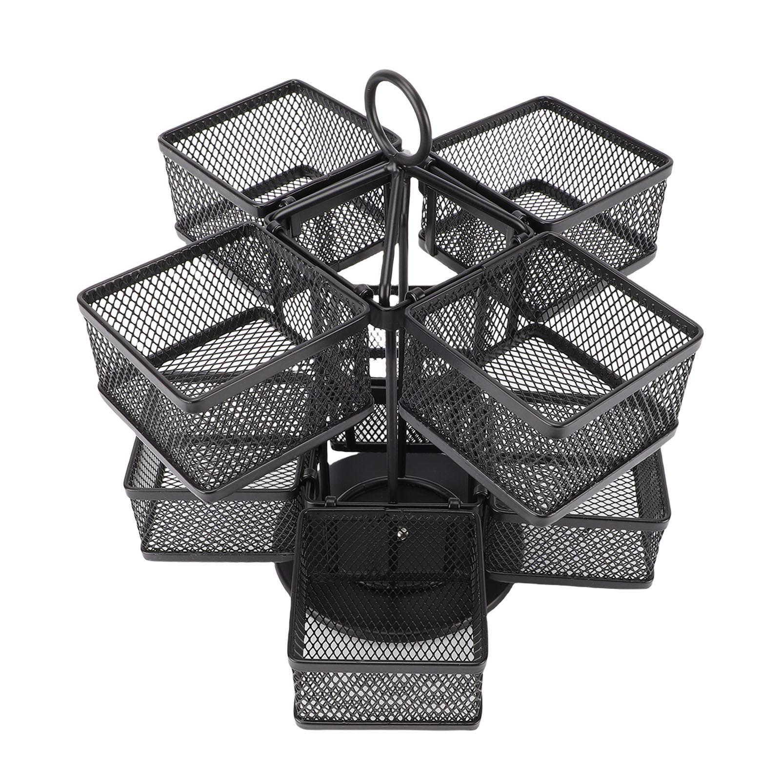 

Tea Bag 2 Tier 8 Removable Baskets Up to 96 Teabags Storage Rotating Tea Bag Rack for Kitchen