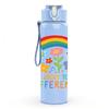 1PC Rainbow Flower Letter Design 750ml Color Plastic Sports Water Bottle Leakproof Flip Straw Lid Suitable for Sports Office Home Use