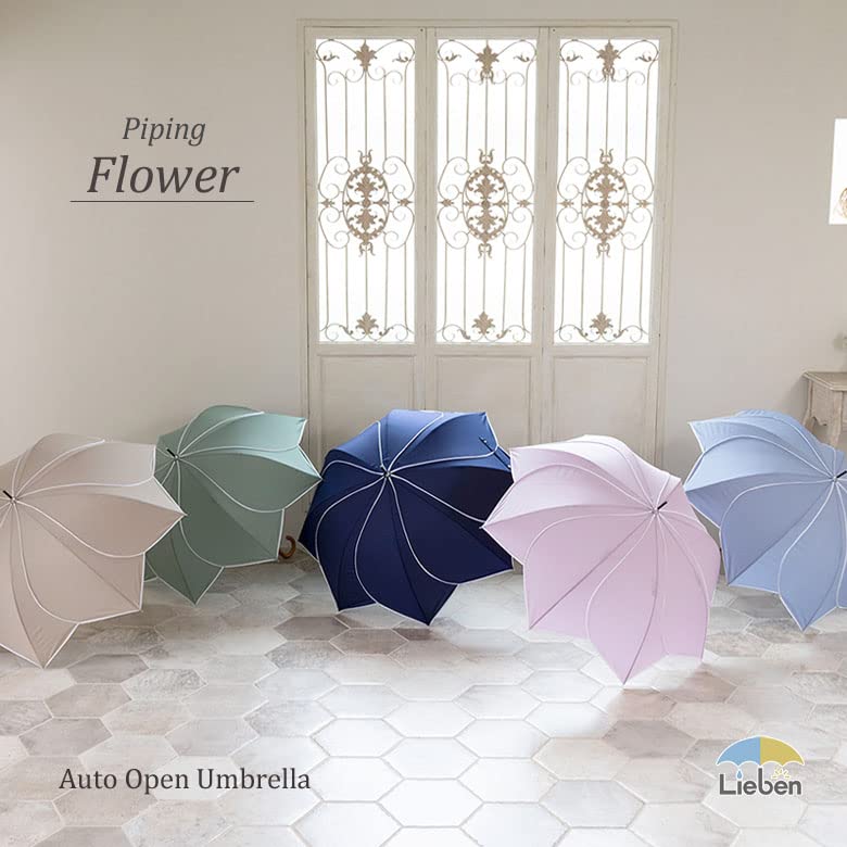 Piping Jump Flower 60cm x 8 Long Fiberglass Rain Flower Umbrella, Umbrella, Design, Ribs, Umbrella, Stylish, Women's, Ribs, Umbrella, Petal, Shape,