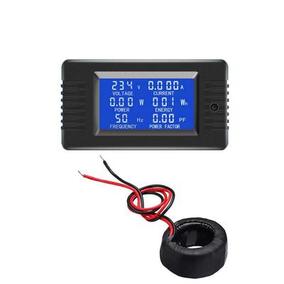 WINGONEER Coil CT Closed Transformer 100A AC Digital Display Power Monitor Meter Voltmeter Ammeter Frequency Current Voltage Coefficient Meter