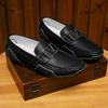 Korean Style Plus Size Loafers - Genuine Leather Hand-Stitched Men's Slip-On Shoes for Spring/Summer 5088