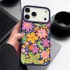 Soft Phone Case For iPhone Air 17 16 15 14 13 12 Pro Max 17 Pro 11 16e Cartoon Flowers Shockproof Leather Texture Silicone Cover