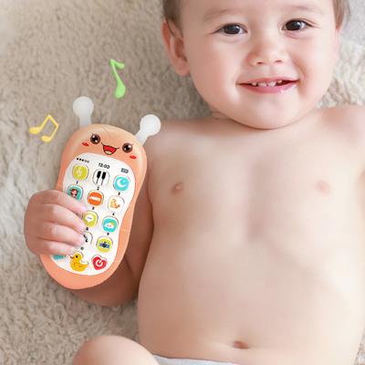 Baby Phone Toy with Lanyard Hand-eye Coordination Bright Color Practical Kids Infant Early Educational Mobile Teething for Daily Life