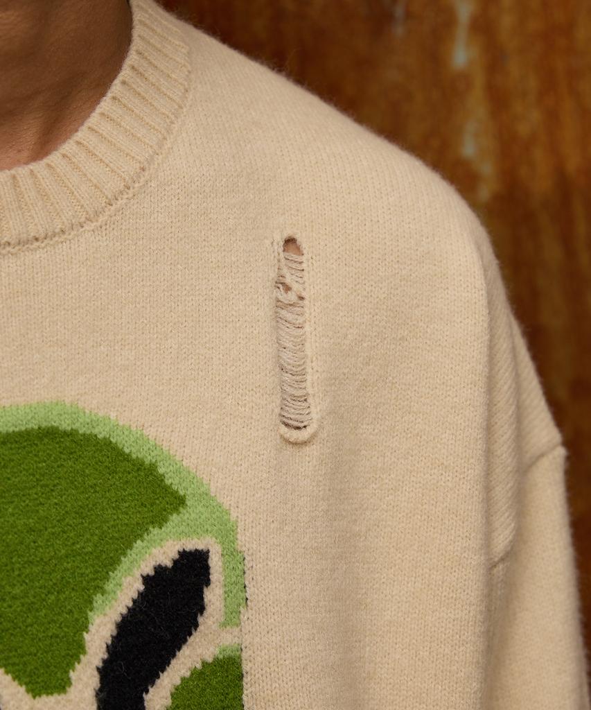 HOODHOOD Alien Damaged Knit Ivory
