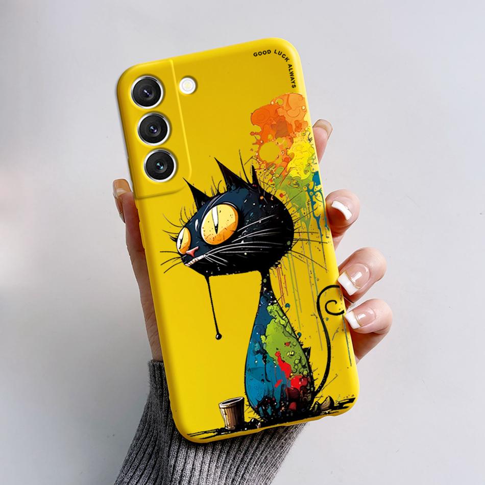 For Samsung Galaxy S22 S 22 Plus S22 Ultra S22+ Case Soft Slim Cute Bear Cartoon Frog Candy Painted Back Cover Funda Bumper Bags