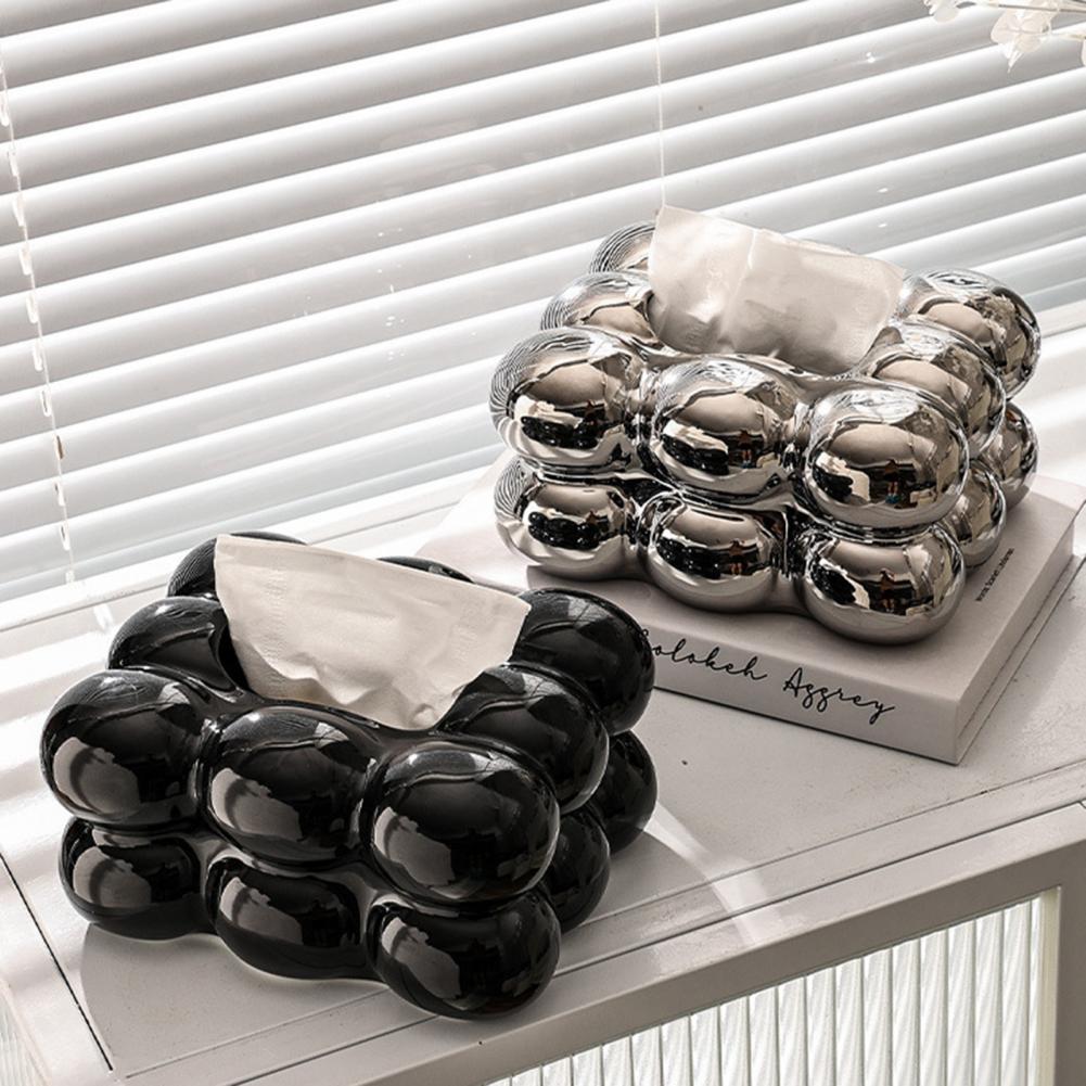 Suport util pentru cutie de șervețele Ceramica decorativă rezistentă la praf Cutie pentru suport pentru șervețele în formă de marshmallow