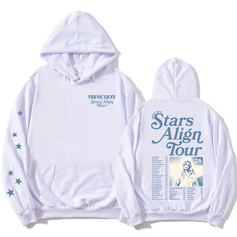 Unisex Streetwear Freya Skye Stars Align Tour Hoodies Langarm Damen Herren Sweatshirt mit Tasche Grafikdruck Merch Pullover
