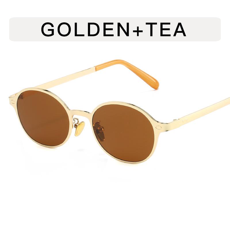 Korean Fashion Women Sunglasses Oval Shape UV400 Protection Outdoor Sun Glasses Vintage Retro Sunglass for Men