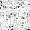 15 coli Minimalism Abstract Line Art Tatuaje temporare pentru femei bărbați adulți deget negru tatuaj 3D moon star seturi de tatuaje false