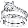 CAOSHI Classics Silver Color 2Pcs/Set Rings for Women Temperament Square Cubic Zirconia Jewelry Accessories for Wedding Party