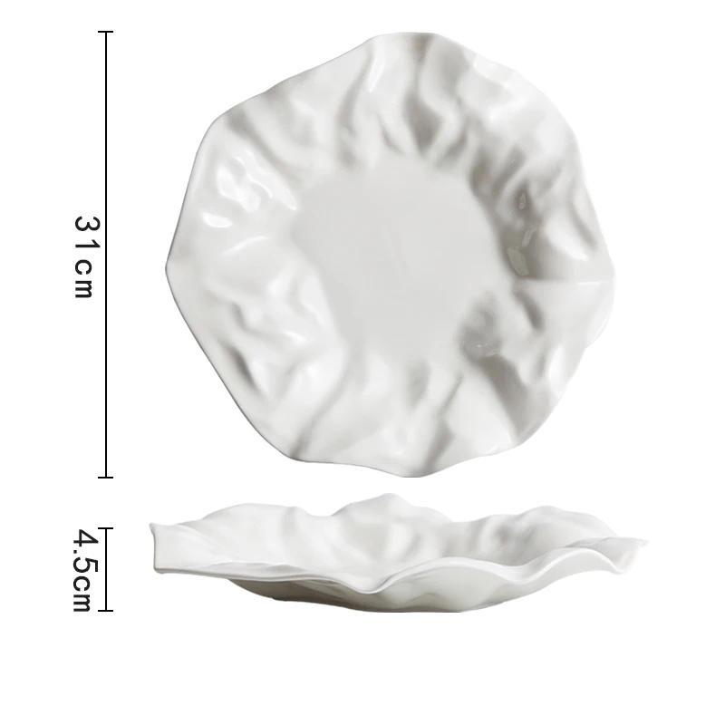 Creative Ceramic Dinner Dish Steak Plate Home Furnishing Irregular Shaped Tableware Pasta Plate Hotel Restaurant Dessert Dishes