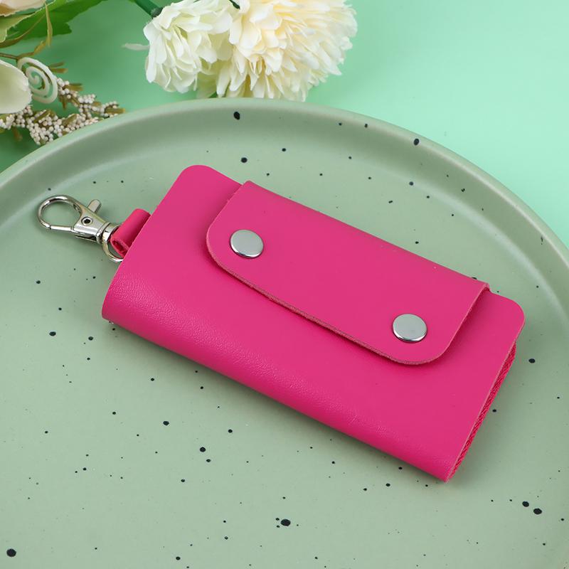 

1 шт. портативные держатели для ключей из искусственной кожи, автомобильный держатель для ключей, сумка, чехол-кошелек унисекс, простая однотонная сумка для хранения