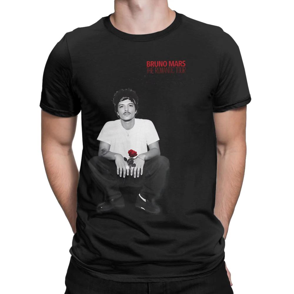 Rapper Brunos Mars The Romantic Tour TShirt Summer Mens Cotton T Shirts for Couple Fashion Casual Short Sleeve Y2K Retro Tops