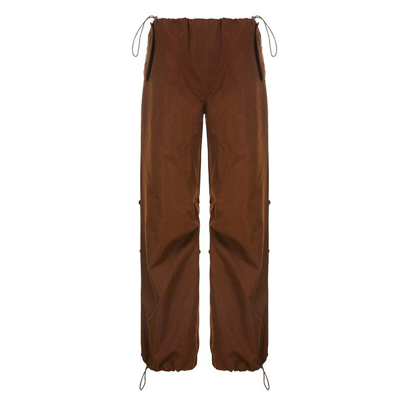 

2022 летние модные брюки, повседневные винтажные однотонные повседневные свободные широкие брюки, спортивные штаны, уличная одежда с высокой талией L