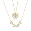 Multi-layered Heart Lock Zircon Necklace - Trendy Collarbone Chain In Titanium Steel