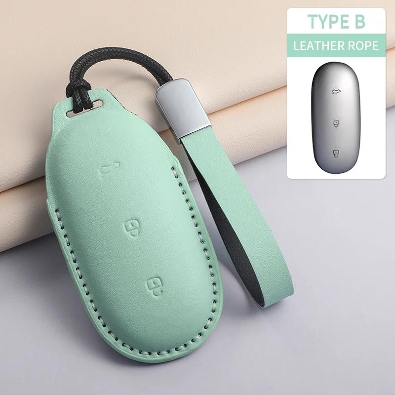 Pu Leather Car Key Case Cover For Lixiang L9 L8 L7 L6 Anti-Scratch Car Smart Remote Key Shell Protecter Decorative Accessories