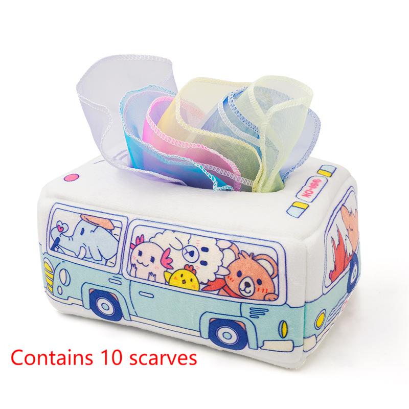 

Box Baby Tissue Toy Tearresistant Paper Baby Learn Extract Early Education Toy білий
