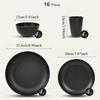 16 Piece Bowls Plates Cups Set Unbreakable Lightweight Dinnerware Set Dishwasher Microwave Safe for Outdoor Camping Home Kitchen