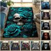 1 Peça Tapete com Estampa de Caveira Padrão Gótico Escuro para Sala de Estar Quarto Casa Decoração de Sofá, Tapete Antiderrapante