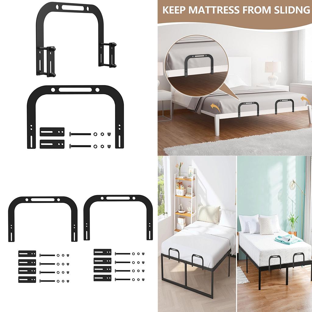 Upgraded Metal Bed Frame Secure Fastener Adjustable Mattress Anti-Skid Retainer for Firm & Stable Sleeping Surface