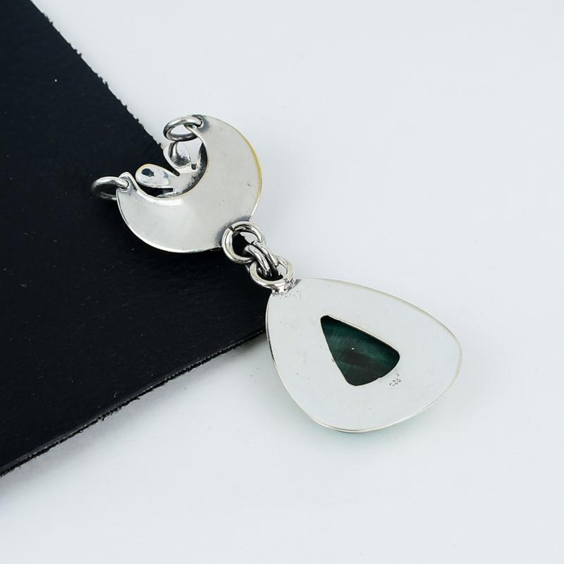 Malachite Gemstone Pendant 925 Sterling Silver- Handmade Design, Everyday Wear Jewelry, Unique Malachite Pendant Birthday Gifts