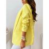 Giacca Blazer da Donna a Colore Unito con Bavero, Nuova Collezione Autunnale a Maniche Lunghe Aperta Davanti Casual Elegante Cappotto Completo da Ufficio per Uso Quotidiano