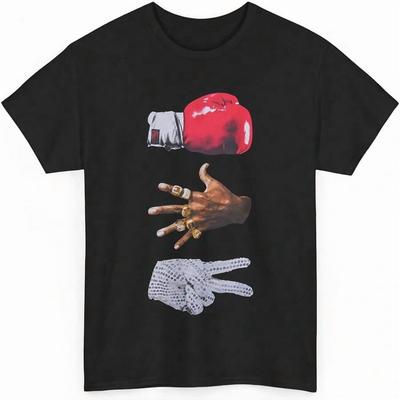 100% Cotone - T-shirt Grafica 3 Mikes per Uomo Jackson Tyson Manica Corta