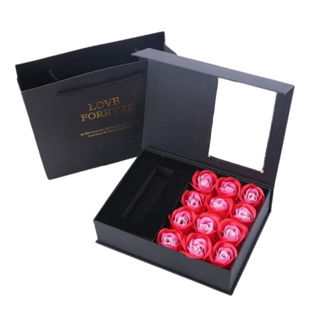 Open Window Soap Flower Jewelry Box Valentines Day Gift Present Packing Bag  Women