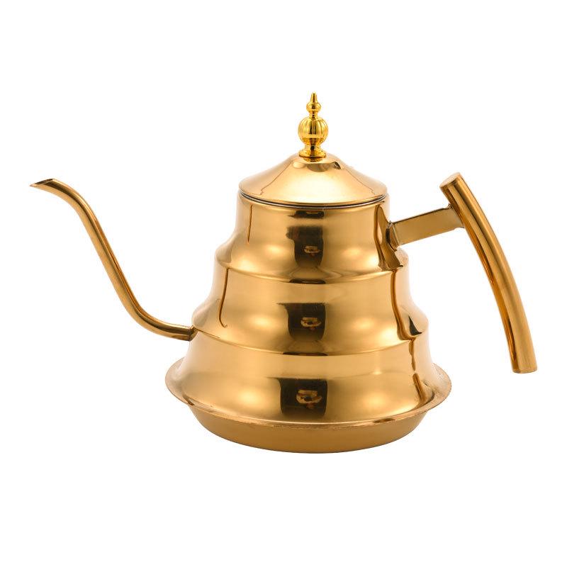 Korean Style Stainless Steel Teapot with Fine Spout and Filter - Large Capacity for Brewing Tea in Restaurants and Hotels