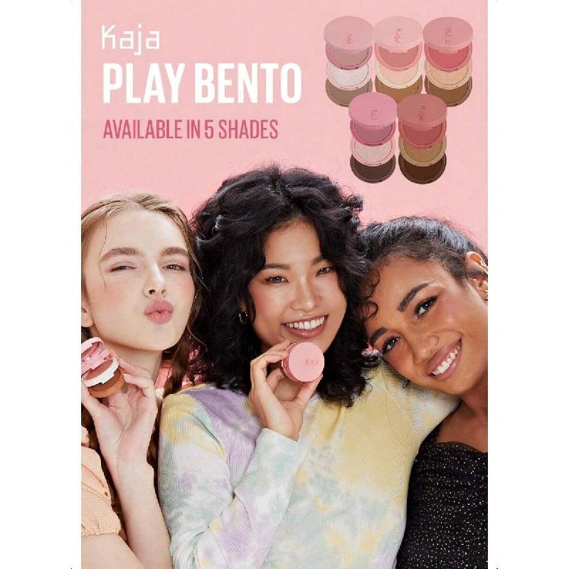Kaja 3-In-1 Blendable Sculpting Trio -10g, With Mango Seed Butter, Cream Bronzer Powder Blush Highlighter Trio, Blendable Multi-Texture Formula,