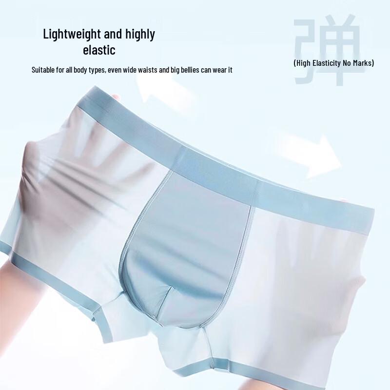 Langsha Men's 2025 S/S Breathable Ice Silk Antibacterial Boxer Briefs
