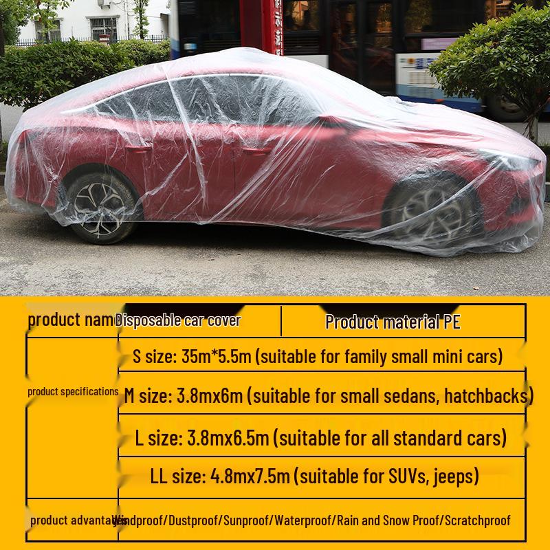 Disposable Transparent PE Car Dust Cover