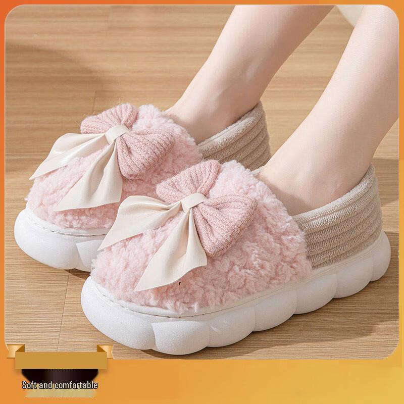 Women s Warm Bowknot Indoor Slippers 38-39