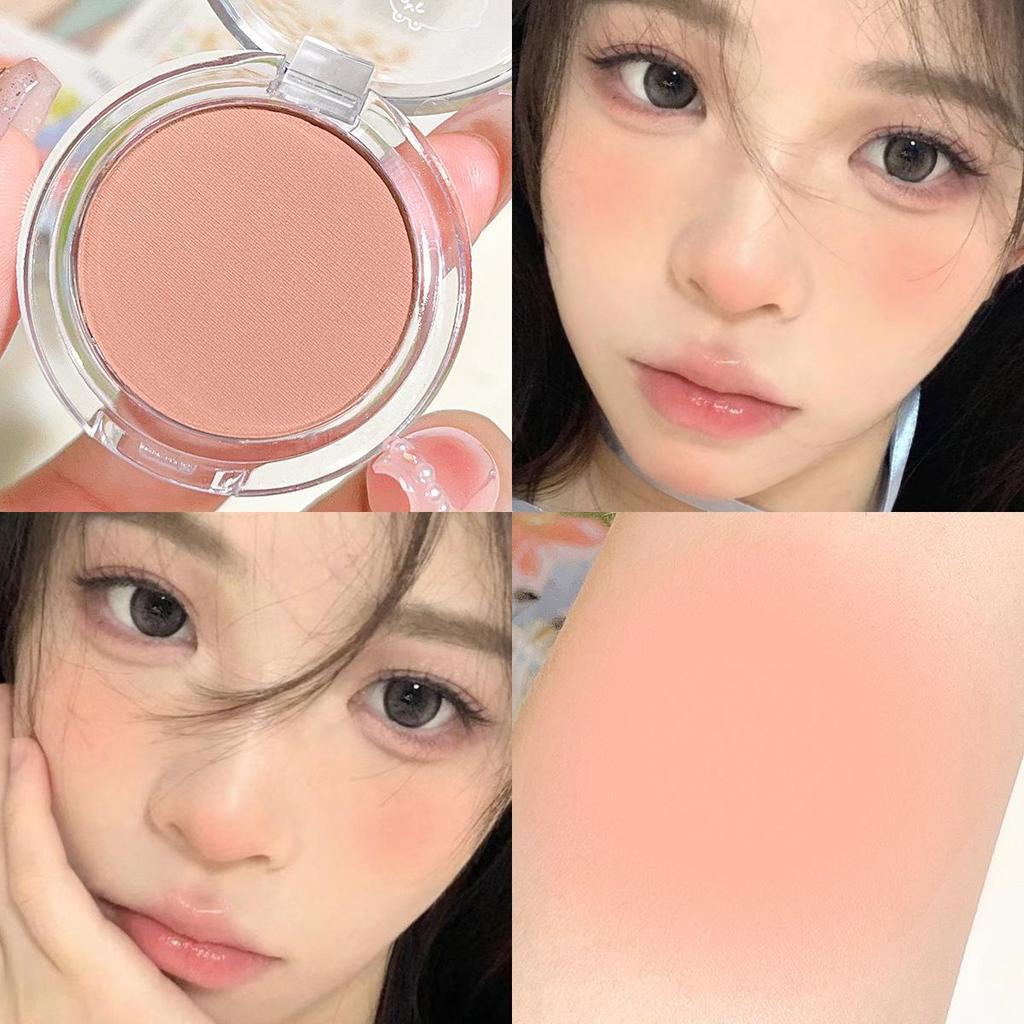 Face Blusher Matte Natural Cheek Tint Brighten Face Waterproof Face Contouring Cosmetics Blush Powder Soft Female Makeup 1pcs