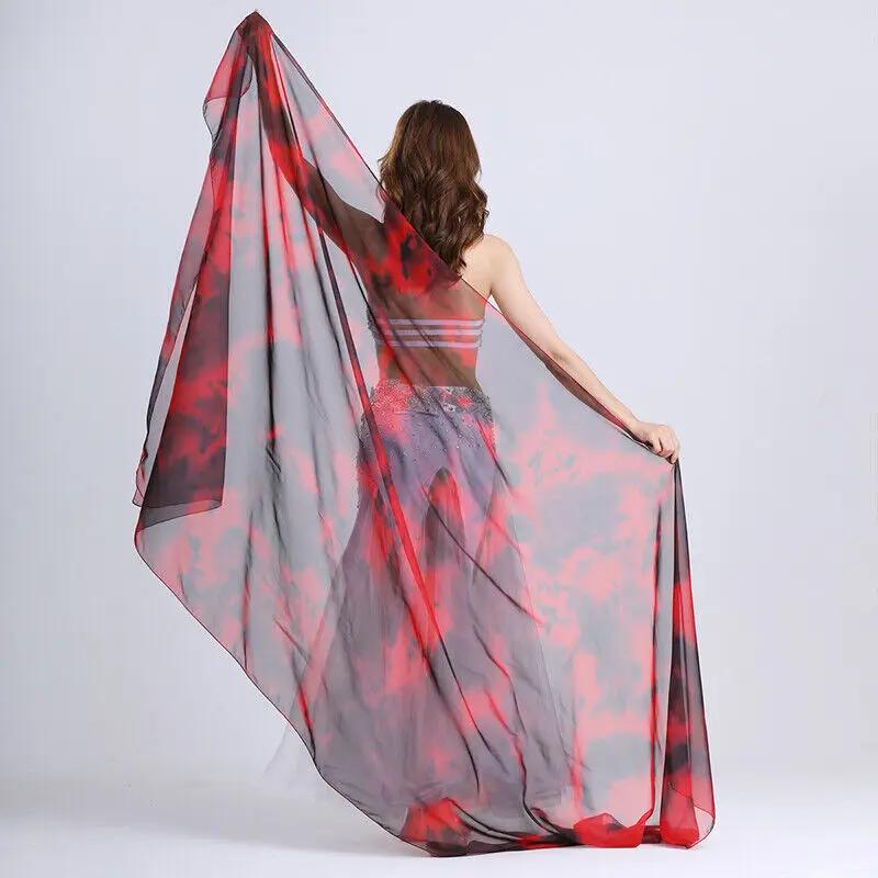 Bellydance Faux Silk Women Scarf Shawl Dance performance Stage Dyed Color Veil DIY Fabric Sewing Craft Clothing Supplies