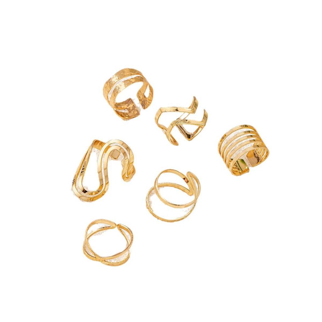 Minimalist Adjustable Retro Band Ring Set