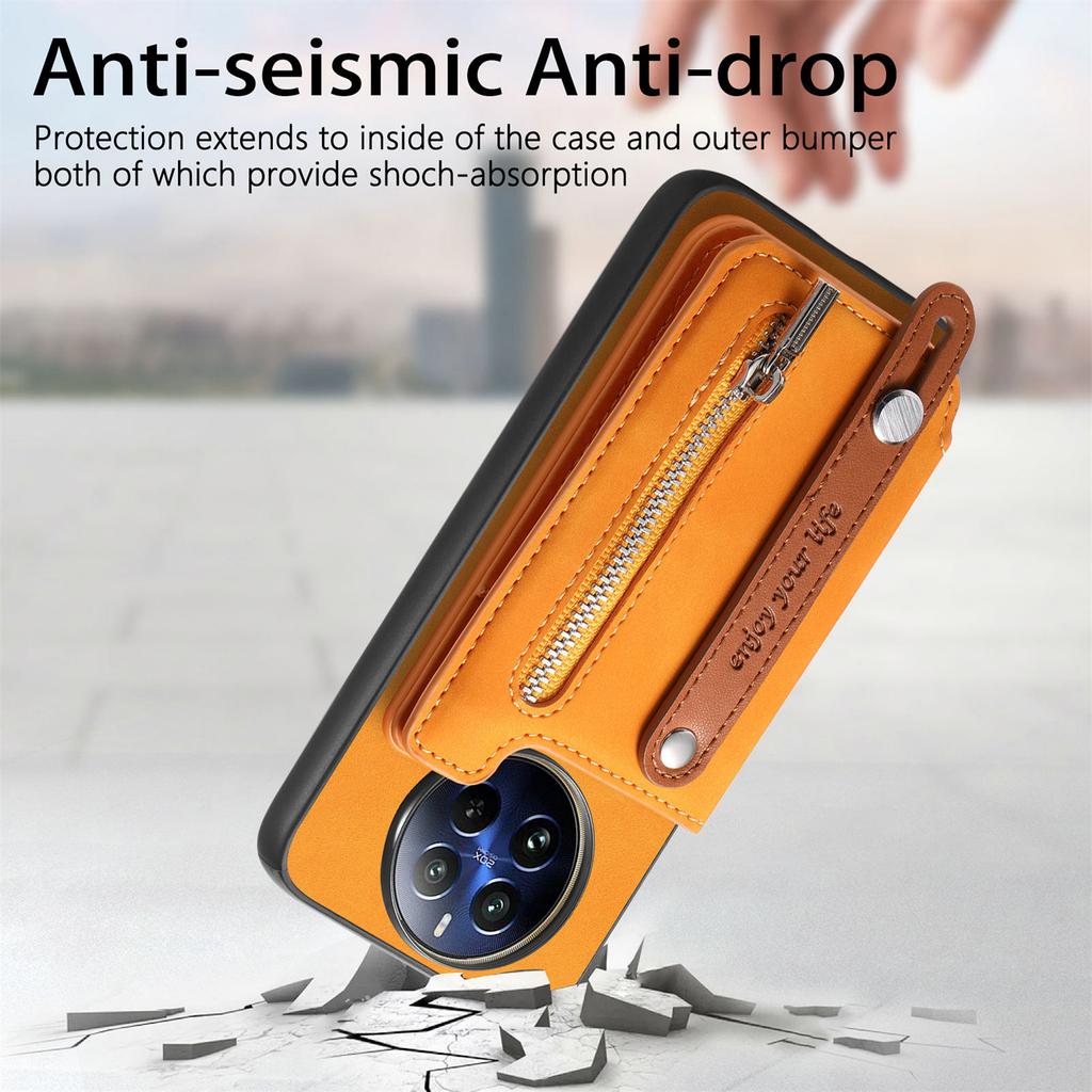 2 in 1 Detachable Magnetic Cards Solt Zipper Wallet Leather Wristband Case For OPPO Reno 13 Pro 5G 12 11F 11 A58 A78 Bag Cover