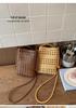 Korean INS Style Woven Hollow Shoulder Bag - Women's Summer Commuter Square Bag